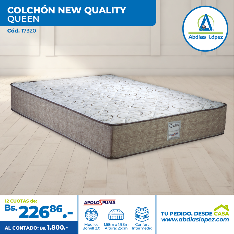 Colchón New Quality Comfort 25x198x158 cm