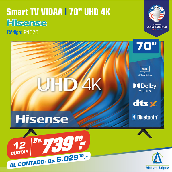 Televisor Hisense 70" Full Hd Android Smart