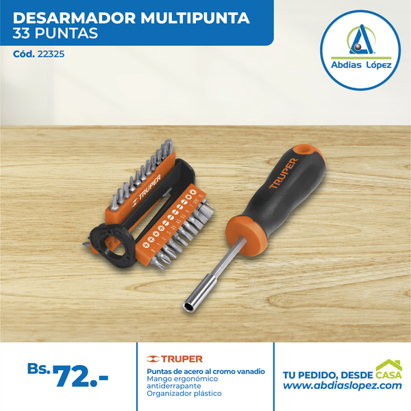 Desarmador multipunta con 33 puntas