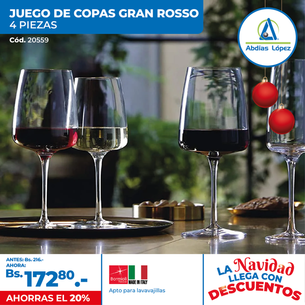 JUEGO DE COPAS NEXO GRAND ROSSO